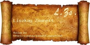 Liszkay Zsanett névjegykártya